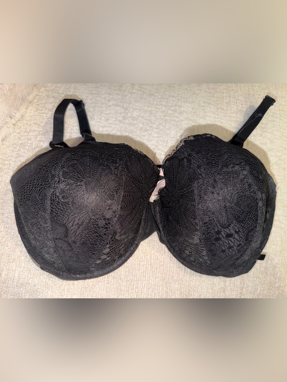 Victoria's Secret Black Lace Demi Lined Bra